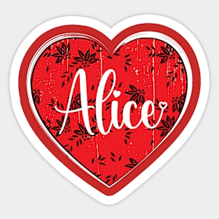 I Love Alice First Name I Heart Alice Sticker